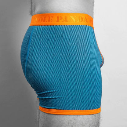 Swole Panda Bamboo Boxers Blue Chevron/Orange