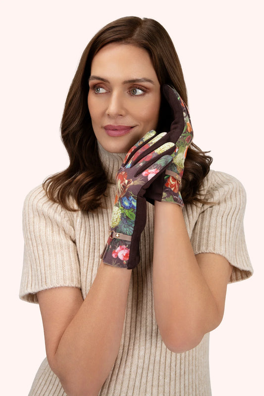 Powder Kylie Faux Suede Gloves in Chocolate