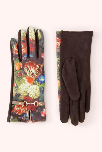 Powder Kylie Faux Suede Gloves in Chocolate