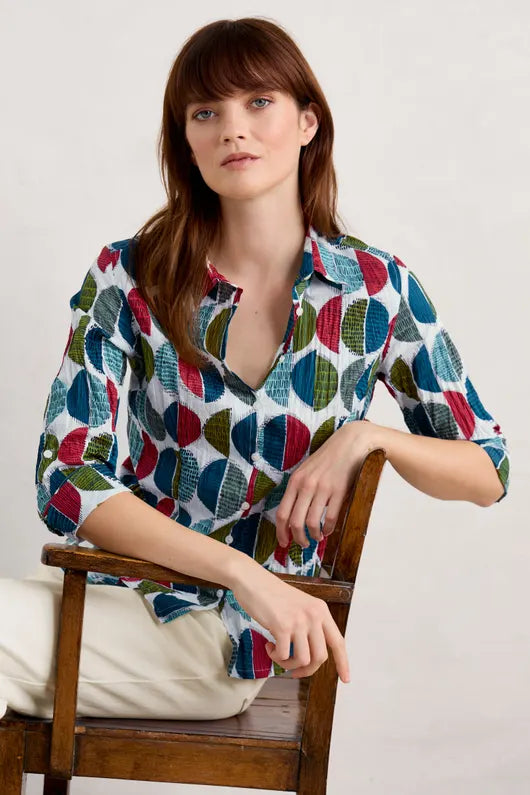 Seasalt Larissa Shirt Circle Markings Chalk Seasalt Clothing Womens shirt Larissa Shirt