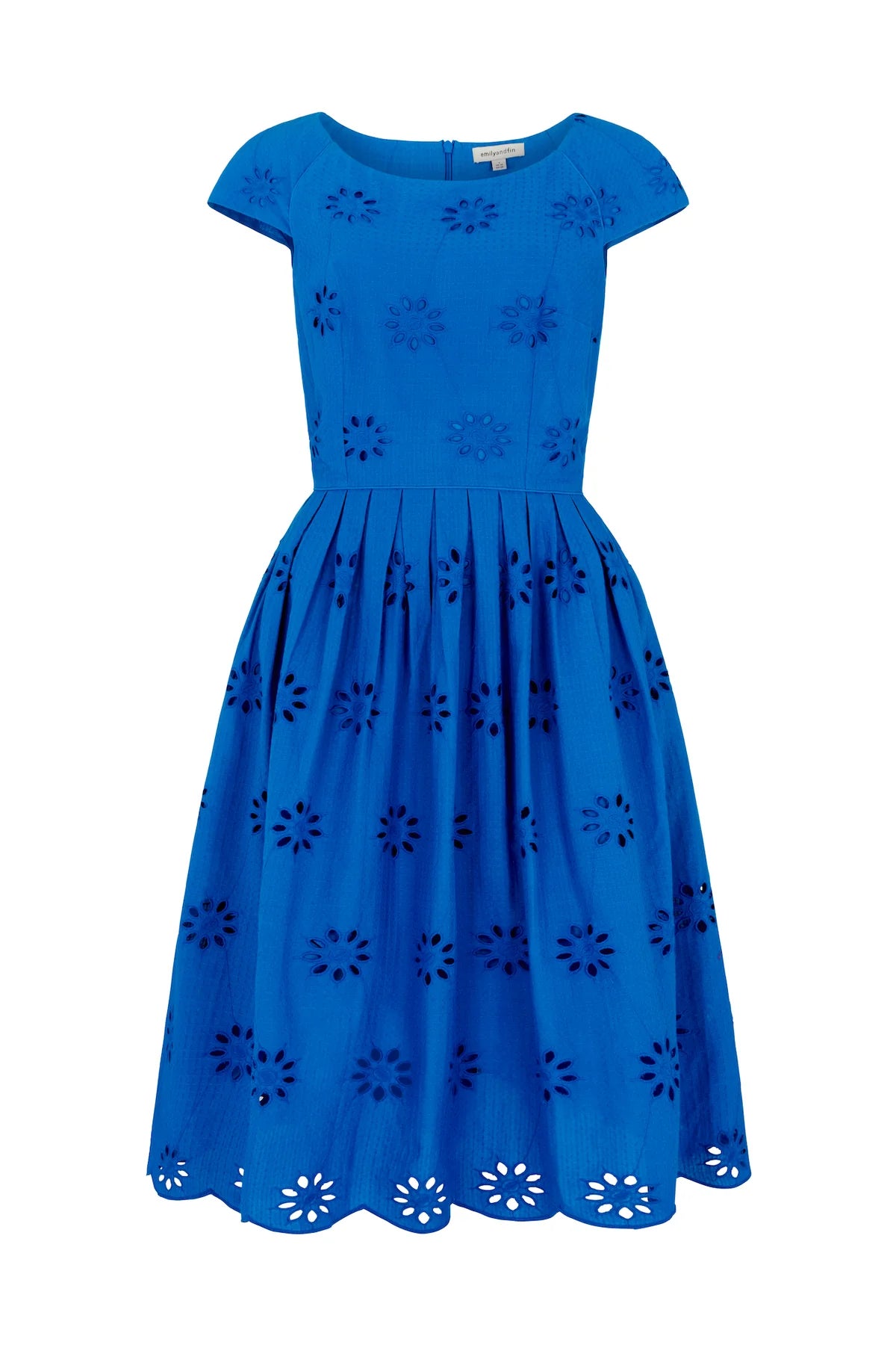 Emily and Fin Claudia Floral Broderie Brilliant Blue Dress