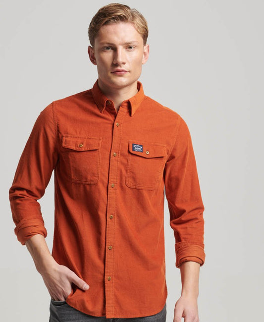 Superdry Trailsman Relaxed Fit Corduroy Shirt Clay Orange Mens Shirt Superdry Shirt Superdry Clothing