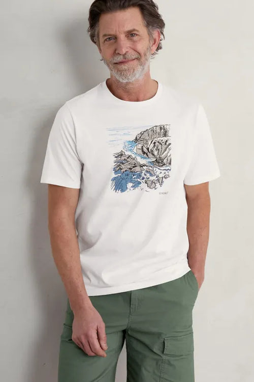 Seasalt Men's Midwatch Organic Cotton T-Shirt Commando Ridge Chalk