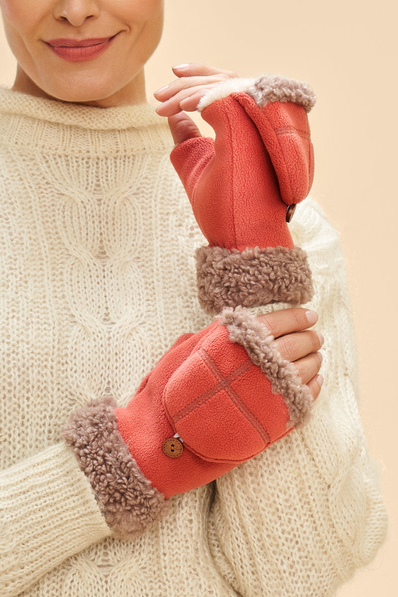 Powder Gloves Powder Clothing Powder Anna Mittens Coral Womens mittens These Anna mittens