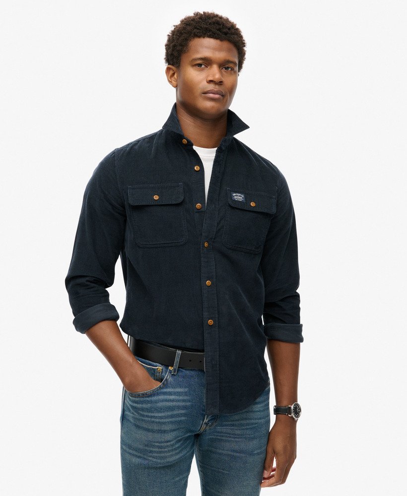 Superdry clothing Superdry Corduroy Workwear Shirt Eclipse Navy Eclipse Navy Mens shirt