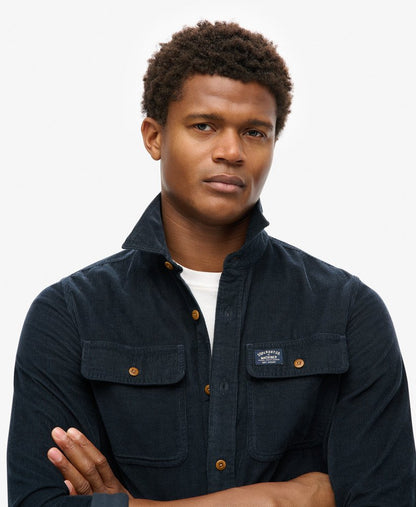 Superdry Corduroy Workwear Shirt Eclipse Navy