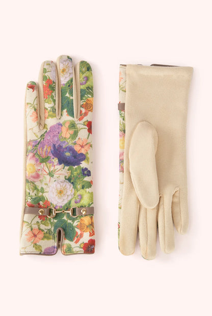 Powder Kylie Faux Suede Gloves in Cream