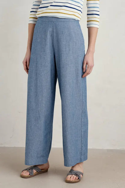 Seasalt Calluna Wide Leg Chambray Trousers