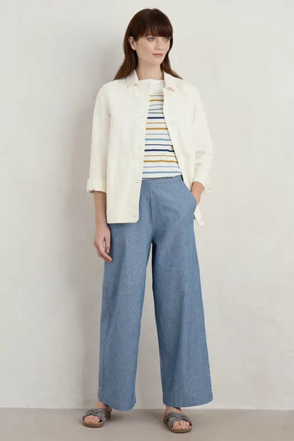 Seasalt Calluna Wide Leg Chambray Trousers