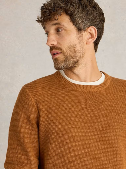 White Stuff Attadale Crew Neck Jumper Dark Orange - Size: Small