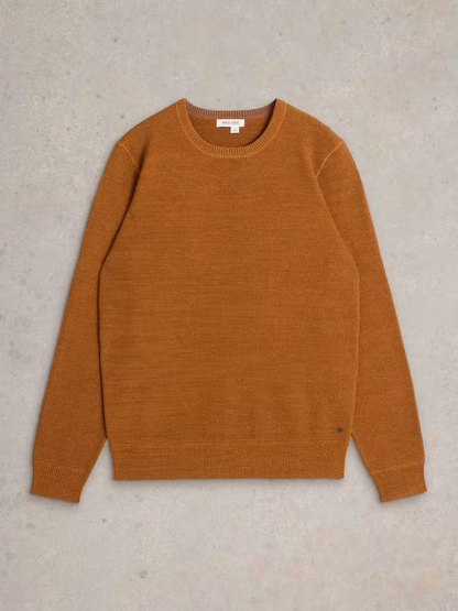 White Stuff Attadale Crew Neck Jumper Dark Orange - Size: Small