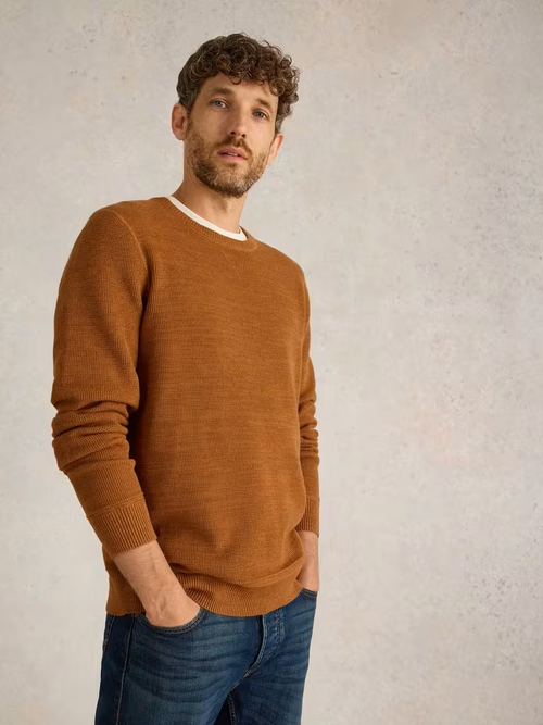 White Stuff Attadale Crew Neck Jumper Dark Orange - Size: Small