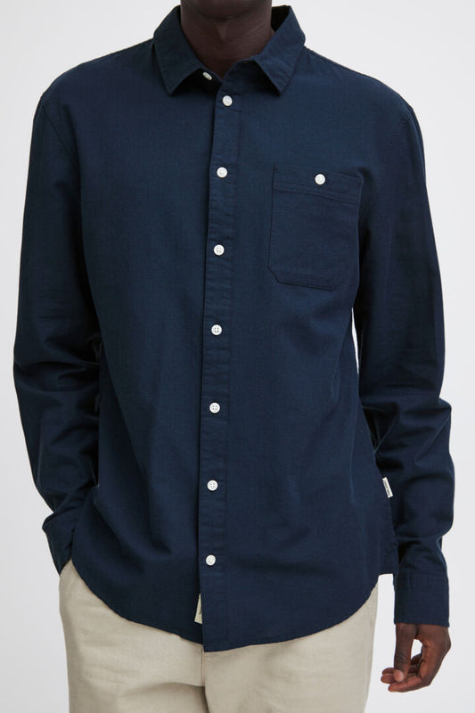 Mens Long Sleeved Shirt Mens Shirt Blend Long Sleeved Shirt Dress Blue Long Sleeved Smart Shirt by Blend