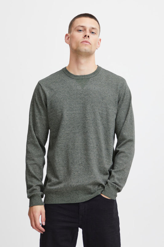 Mens Sweater Blend Pullover Blend Knitted Pullover Deep Forest Blend Kitted Pullover