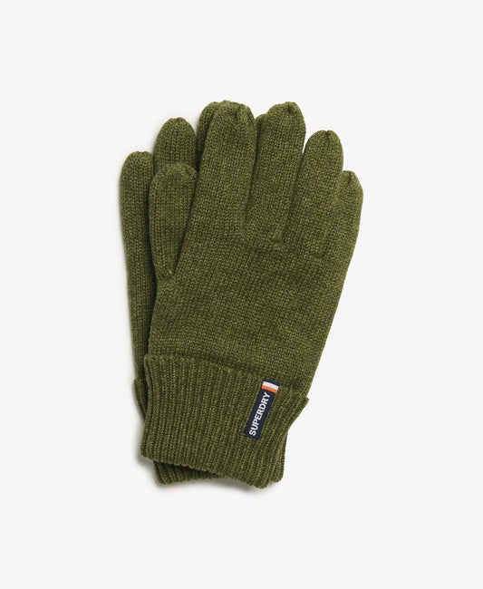 Essential Logo Knitted Gloves Deep Army Green Marl Superdry clothing superdry gloves mens gloves