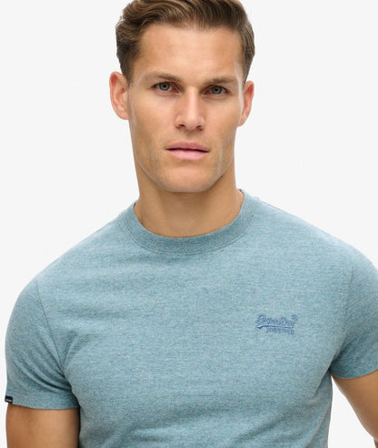 Superdry Organic Cotton Essential Logo T-Shirt Desert Sky Blue Grit