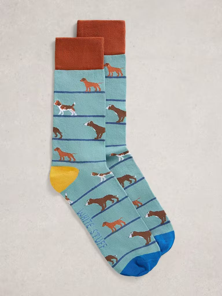 White Stuff Novelty Ankle Socks Mid Blue
