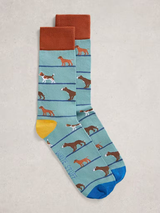 White Stuff Novelty Ankle Socks Mid Blue