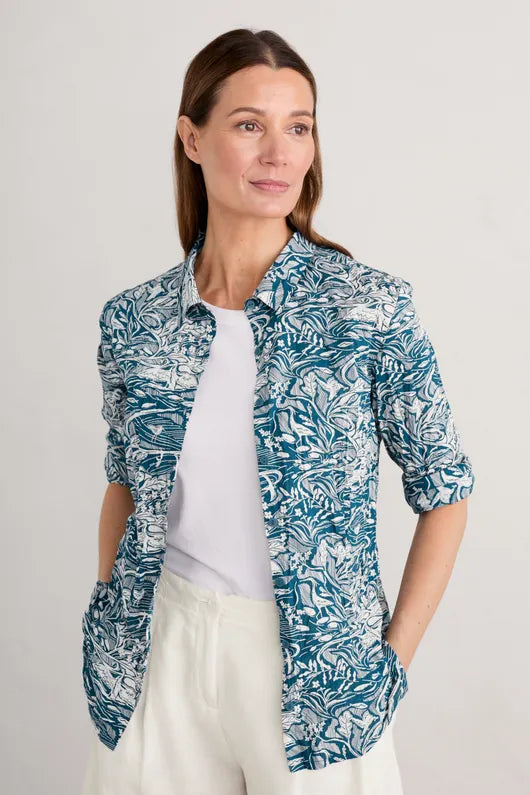 Seasalt Larissa Shirt Helford Birds Ocean Drift Seasalt Clothing Womens shirt Larissa Shirt