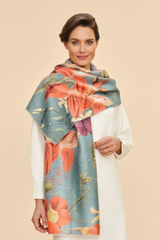 Powder Scarf Powder Clothing Powder Luxurious Hummingbird at Dusk Scarf