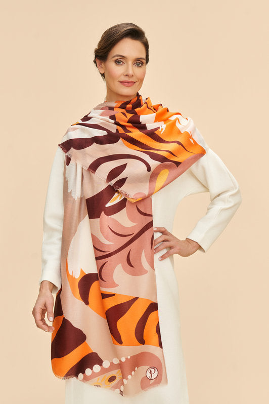 Powder Scarf Powder Clothing Powder Printed Thrill of the Tiger Scarf