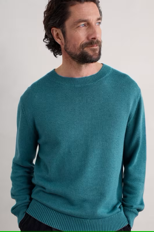 Seasalt clothing Seasalt Men's Moorstone Knitted Organic Cotton Jumper Eden Mens Jumper