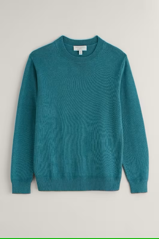 Seasalt Men's Moorstone Knitted Organic Cotton Jumper Eden