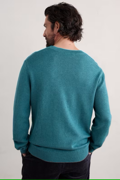 Seasalt Men's Moorstone Knitted Organic Cotton Jumper Eden