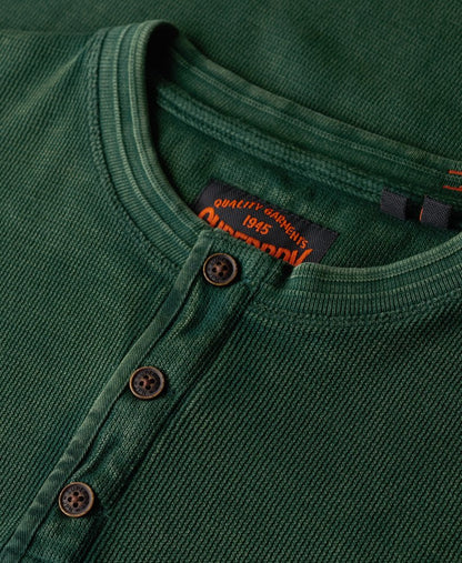 Superdry Vintage Textured Grandad Top Enamel Green