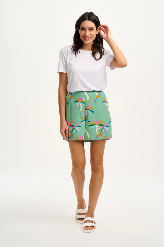 Sugarhill Brighton Enola Shorts Green Rainbow Palms Sugarhill Clothing Womens Summer shorts