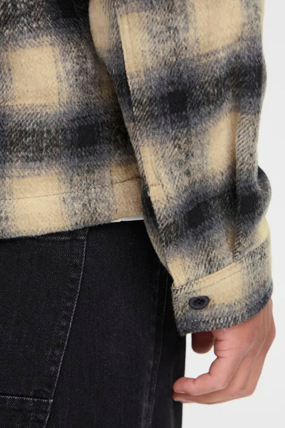 Blend Long Sleeved Checked Overshirt Faust Black