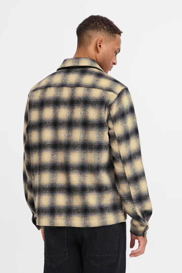 Blend Long Sleeved Checked Overshirt Faust Black