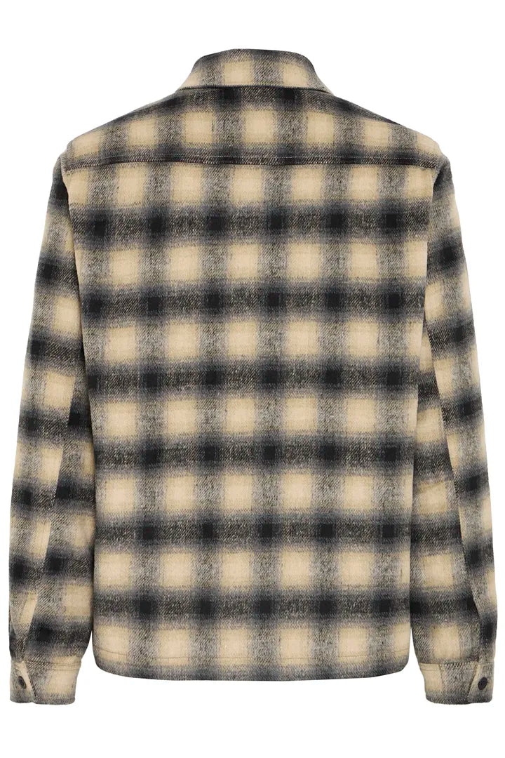 Blend Long Sleeved Checked Overshirt Faust Black