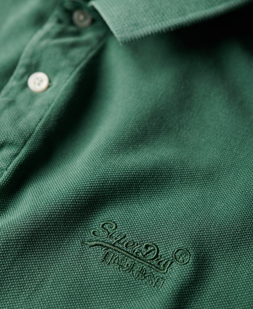 Superdry Organic Cotton Vintage Destroy Polo Shirt Light Fern Green