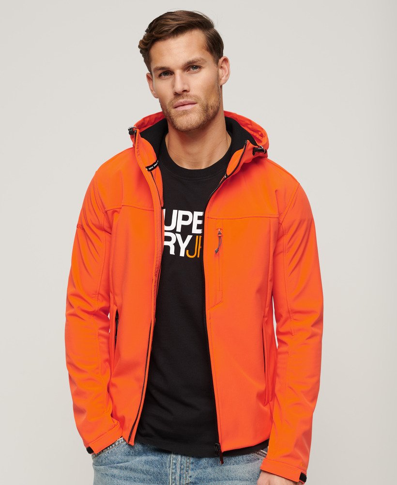 Superdry Hooded Soft Shell Trekker Jacket Flame Orange Mens Jacket Superdry Clothing Hoodied Soft Shell Trekker Jacket
