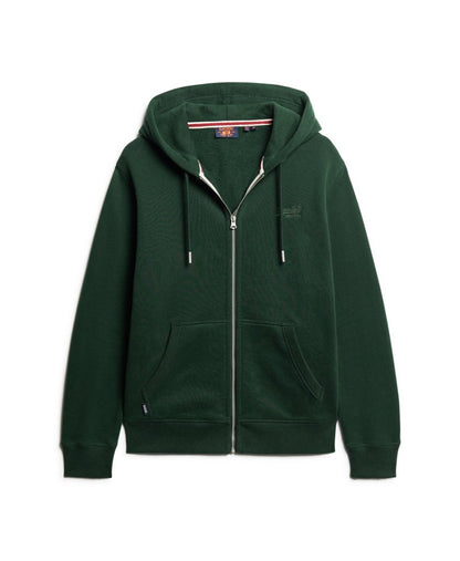 Superdry Essential Logo Zip Hoodie Forest Green