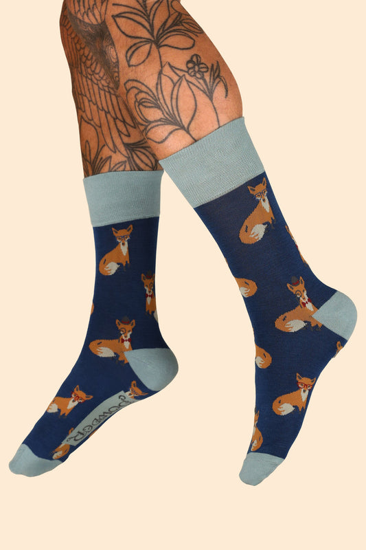 Powder Men's Esteemed Foxes Socks Blue