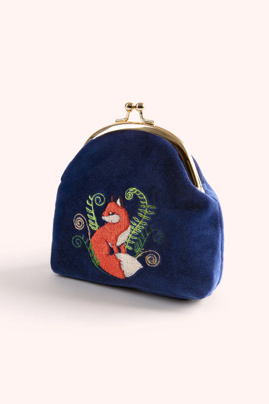 Powder Elegant Fox Velvet Coin Purse