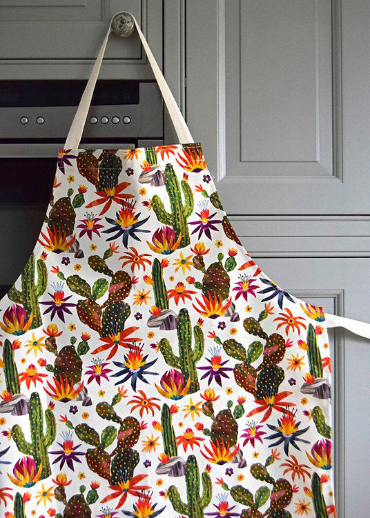Freya Snow Desert Cactus Cotton Apron