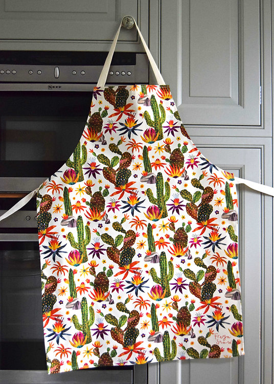 Freya Snow Desert Cactus Cotton Apron
