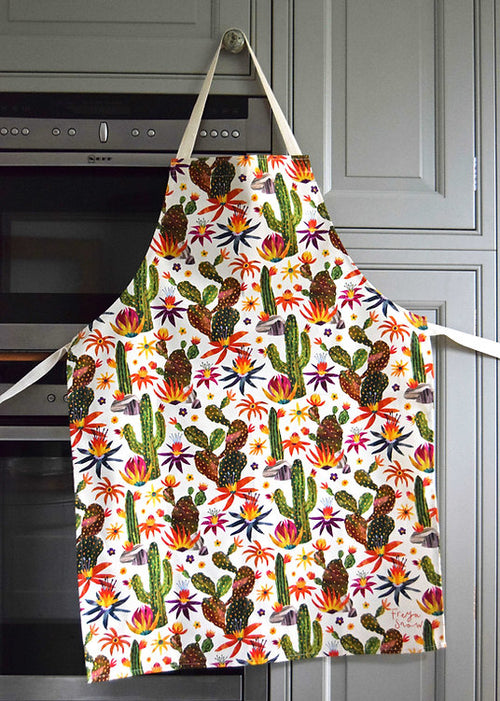 Freya Snow Desert Cactus Cotton Apron