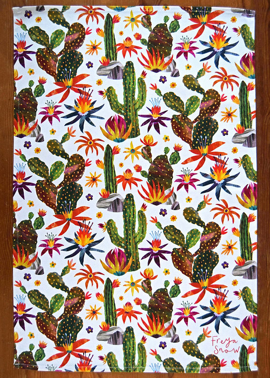 Freya Snow Desert Cactus Tea Towel
