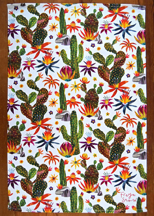 Freya Snow Desert Cactus Tea Towel