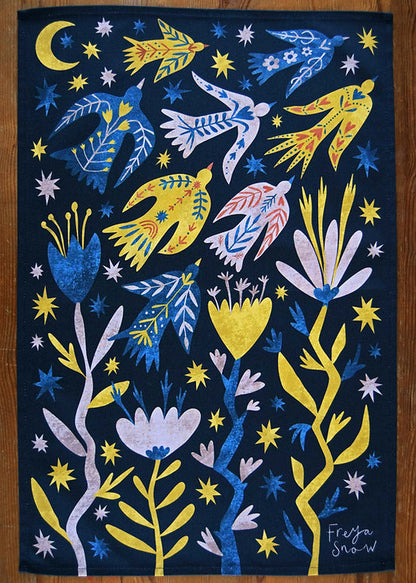 Freya Snow Folk Birds Tea Towel