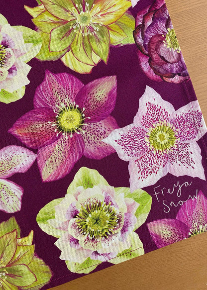 Freya Snow Hellebores Tea Towel