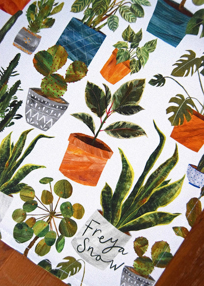 Freya Snow Houseplant Tea Towel