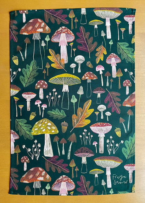 Freya Snow Mushrooms Tea Towel