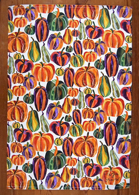 Freya Snow Pumpkins Tea Towel