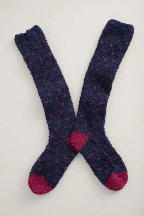 Seasalt Women's Long Fluffies Socks Confetti Maritime Garnet