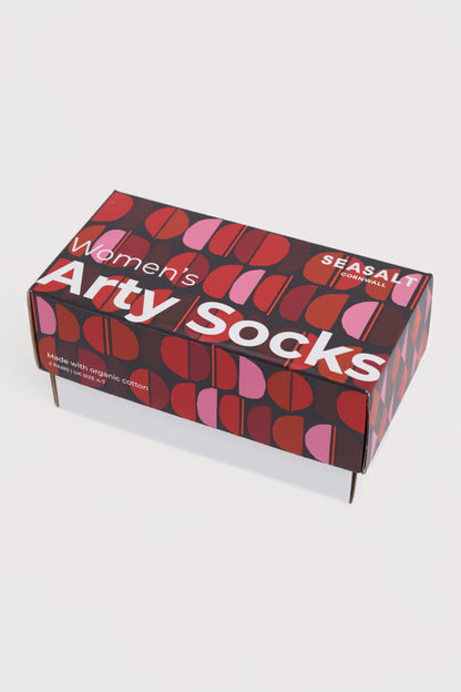 Seasalt Gift Box of 4 Women’s Arty Geometric Printmaker Mix Socks